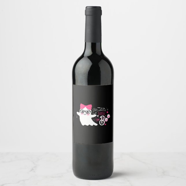 Étiquette Pour Bouteilles De Vin Halloween du petit garçon de maman (Devant)