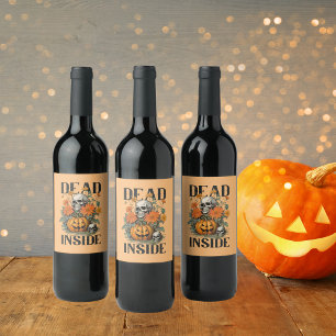 Étiquette Pour Bouteilles De Vin Halloween éffrayant et Citrouille