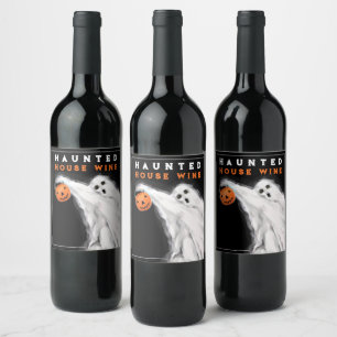 Étiquette Pour Bouteilles De Vin Halloween Maison Haunted Étiquette de vin