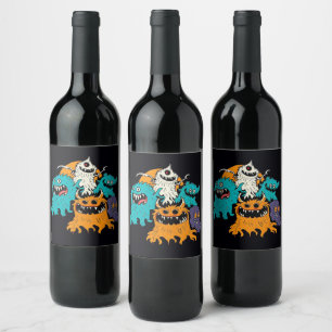 Étiquette Pour Bouteilles De Vin Halloween/Monster/octobre/automne