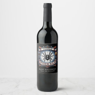 Étiquette Pour Bouteilles De Vin Halloween Party Black Spider Brew Vin Étiquette