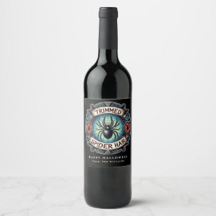 Étiquette Pour Bouteilles De Vin Halloween Party Black Spider Brew Vin Étiquette