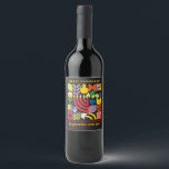 Étiquette Pour Bouteilles De Vin Hanoukka Chanukah Menorah Dreidel Symboles juifs<br><div class="desc">Hanoukka / Chanukah Colorful Motif moderne géométrique CUSTOM Vin Étiquette. Menorah, Dreidel, Donuts, Stars & Huile d'olive... Ils sont tous ici. Symboles d'Hanoukka hébreu et juif Espace pour ajouter votre nom. Heureux souhaits d'Hanoukka. Cette belle, élégante, belle, look, est une excellente façon de souhaiter à vos amis, votre famille, et...</div>