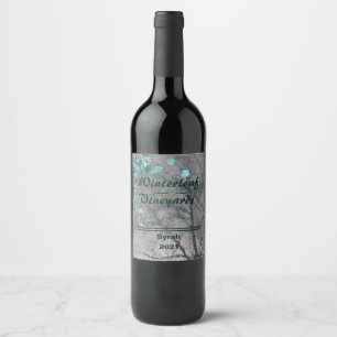 Étiquette Pour Bouteilles De Vin Haut Turquoise "Winterleaf", Ensemble de 6 Étiquet