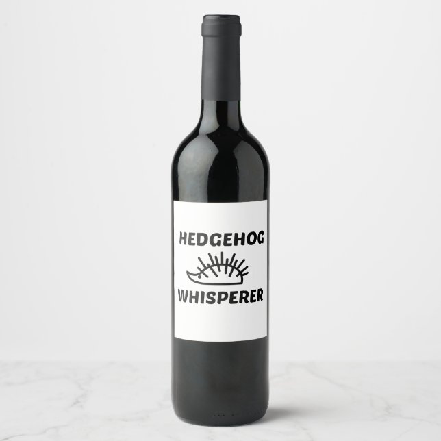 ÉTIQUETTE POUR BOUTEILLES DE VIN HEDGEHOG WHISPERER (Devant)