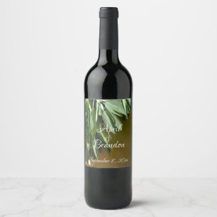 Étiquette Pour Bouteilles De Vin Herbes botaniques élégantes