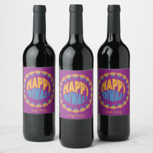 Étiquette Pour Bouteilles De Vin Heureux Diwali