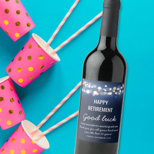 ÉTIQUETTE POUR BOUTEILLES DE VIN HEUREUX ÉTIQUETTE VIN DE RETRAITE