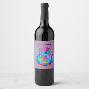 Étiquette Pour Bouteilles De Vin Hippie lavande super Thunder_Cove