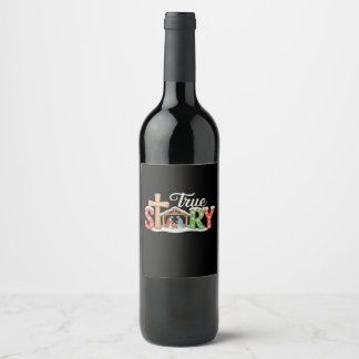 Étiquette Pour Bouteilles De Vin Histoire vraie Nativité Noël Jésus Xmas Chrétien