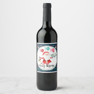 Étiquette Pour Bouteilles De Vin ho ho ho merry kissmass cadeau à la femme de peti
