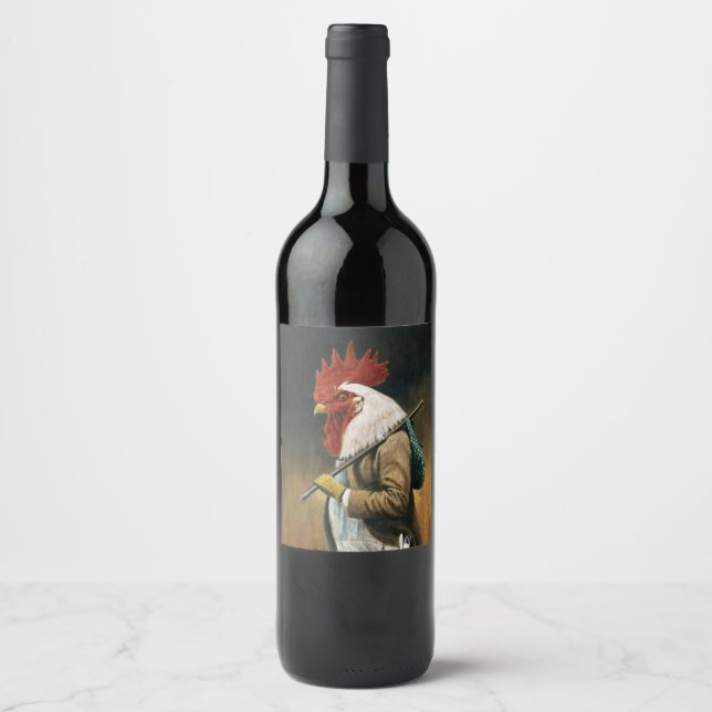 Étiquette Pour Bouteilles De Vin Hobo Cockerel Vin Étiquette (Devant)