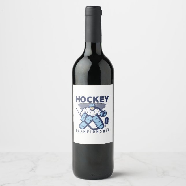 Étiquette Pour Bouteilles De Vin Hockey drôle (Devant)