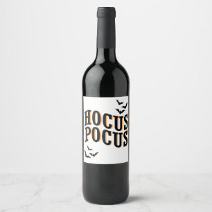Étiquette Pour Bouteilles De Vin Hocus Pocus Éffrayant mignonne sorcières Halloween