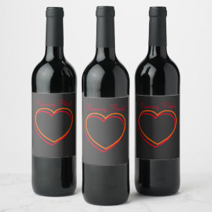 Étiquette Pour Bouteilles De Vin Horloge à rebondir Coeurs étiketten voor wijnfle