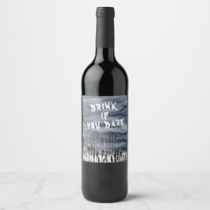 Étiquette Pour Bouteilles De Vin Horreur d'Halloween personnalisée Déplaisant Scare