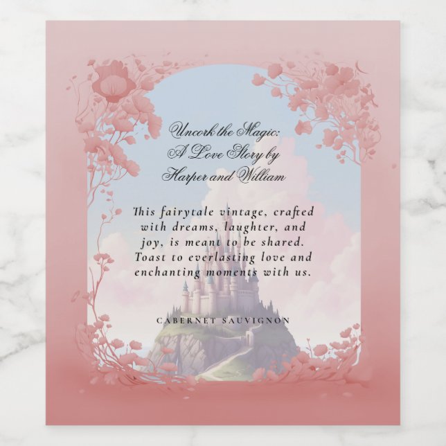 Étiquette Pour Bouteilles De Vin Housse de livre d'histoire d'amour (Étiquettes simples)