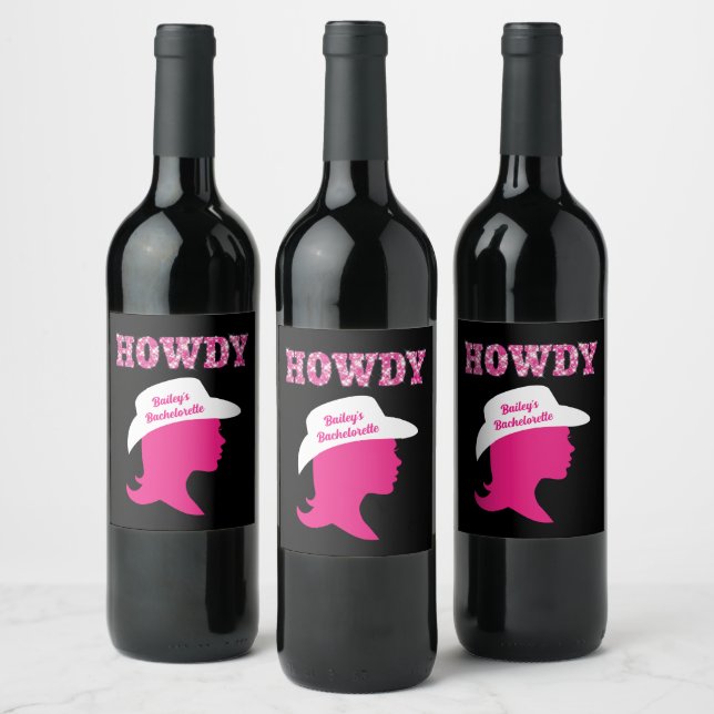 Étiquette Pour Bouteilles De Vin Howdy Nashville Bachelorette (Bouteilles)