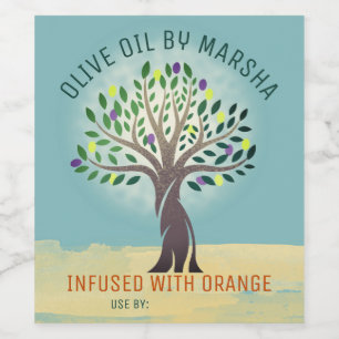 Étiquette Pour Bouteilles De Vin Huile d'olive aromatisée maison personnalisée en c