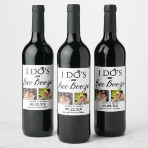 Étiquette Pour Bouteilles De Vin I Do's & Free Booze Modern Wedding Enregistrer la 