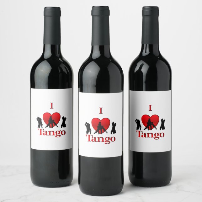 Étiquette Pour Bouteilles De Vin I Heart Tango (Bouteilles)