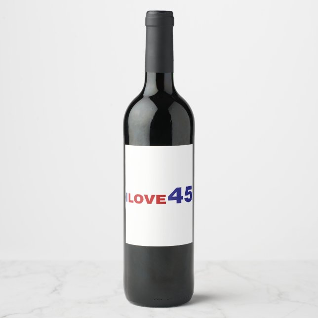 Étiquette Pour Bouteilles De Vin I Love 45 (Devant)