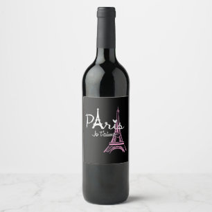 Étiquette Pour Bouteilles De Vin I Love Paris Tour Eiffel France Souvenir français