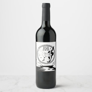 Étiquette Pour Bouteilles De Vin Icare Noir et blanc