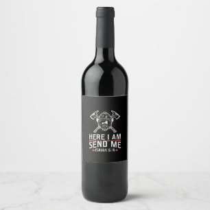 Étiquette Pour Bouteilles De Vin Ici Je M'Envoie Esaïe 68 Pompier