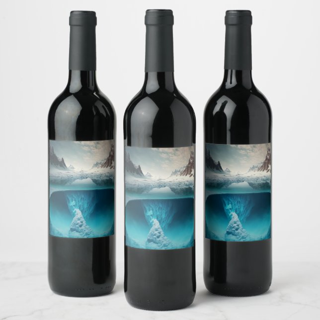 Étiquette Pour Bouteilles De Vin Icy Mountain View (Bouteilles)