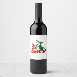Étiquette Pour Bouteilles De Vin Il est temps de se faire Blitzened Christmas Reind