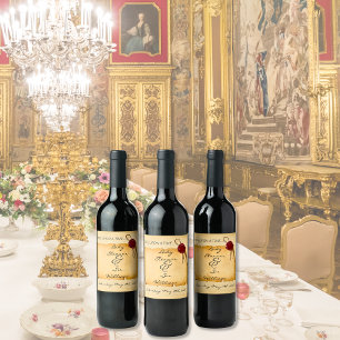 Étiquette Pour Bouteilles De Vin Il Était Une Fois Moyen Âge Sceau De Cire À Poudre