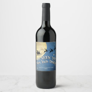 Étiquette Pour Bouteilles De Vin Il te voit quand tu bois, vacances