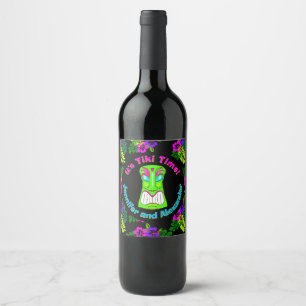 Étiquette Pour Bouteilles De Vin Île unique de temps de Tiki orientée
