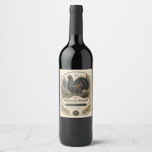 Étiquette Pour Bouteilles De Vin Illustration aquarelle du majestueux Grand Tétras