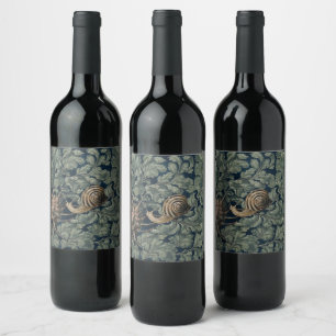 Étiquette Pour Bouteilles De Vin Illustration Art Nouveau Vintage Escargot Botaniqu