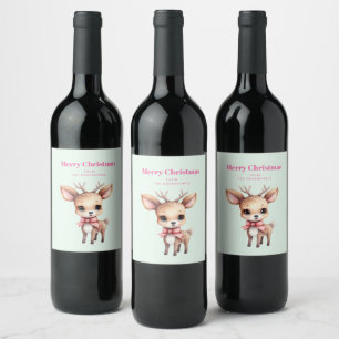 Étiquette Pour Bouteilles De Vin Illustration de dessin animé de cerfs de bébés mig