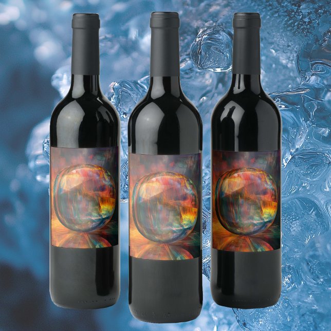 Étiquette Pour Bouteilles De Vin Illustration de sphère (Créateur téléchargé)