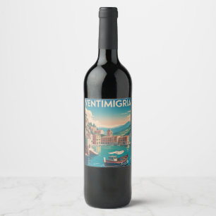 Étiquette Pour Bouteilles De Vin Illustration d'une affiche de voyage vintage de Ve
