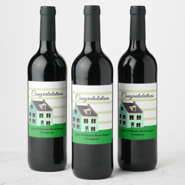 Étiquette Pour Bouteilles De Vin Immobilier Société Cute New Home Ménage (Bouteilles)