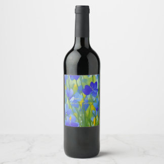 Étiquette Pour Bouteilles De Vin Impressionniste Texas Bluebonnets