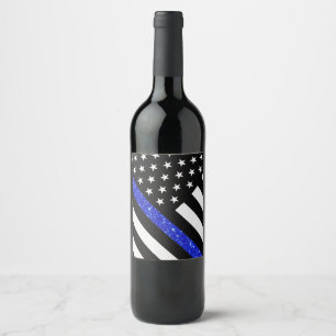 Étiquette Pour Bouteilles De Vin Indicateur de Parties scintillant de la ligne bleu