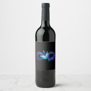 Étiquette Pour Bouteilles De Vin Infinité brillante avec papillon magique
