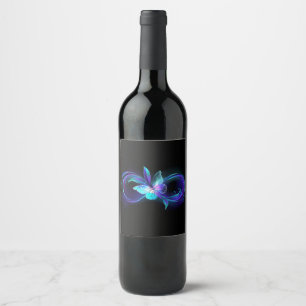 Étiquette Pour Bouteilles De Vin Infinité brillante avec papillon magique