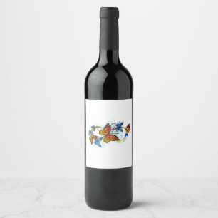 Étiquette Pour Bouteilles De Vin Infinité de papillons monarques