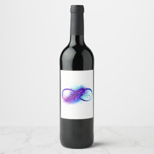 Étiquette Pour Bouteilles De Vin Infinity with purple feather