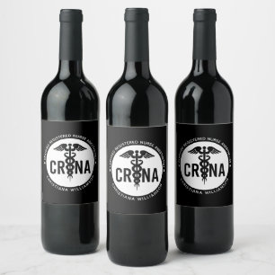 Étiquette Pour Bouteilles De Vin Infirmière anesthésiste certifiée CRNA personnalis