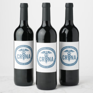 Étiquette Pour Bouteilles De Vin Infirmière anesthésiste certifiée CRNA personnalis