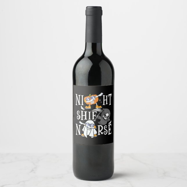 Étiquette Pour Bouteilles De Vin Infirmière de nuit (Devant)