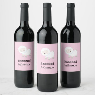 Étiquette Pour Bouteilles De Vin Influence Baaad Cute Lamb Sheep Custom